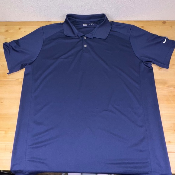 Nike Golf Dri-Fit Tour Performance Polo Shirt Navy Blue XL Moisture Wicking - Picture 1 of 7